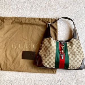Gucci Shoulder Bag, Canvas and Leather